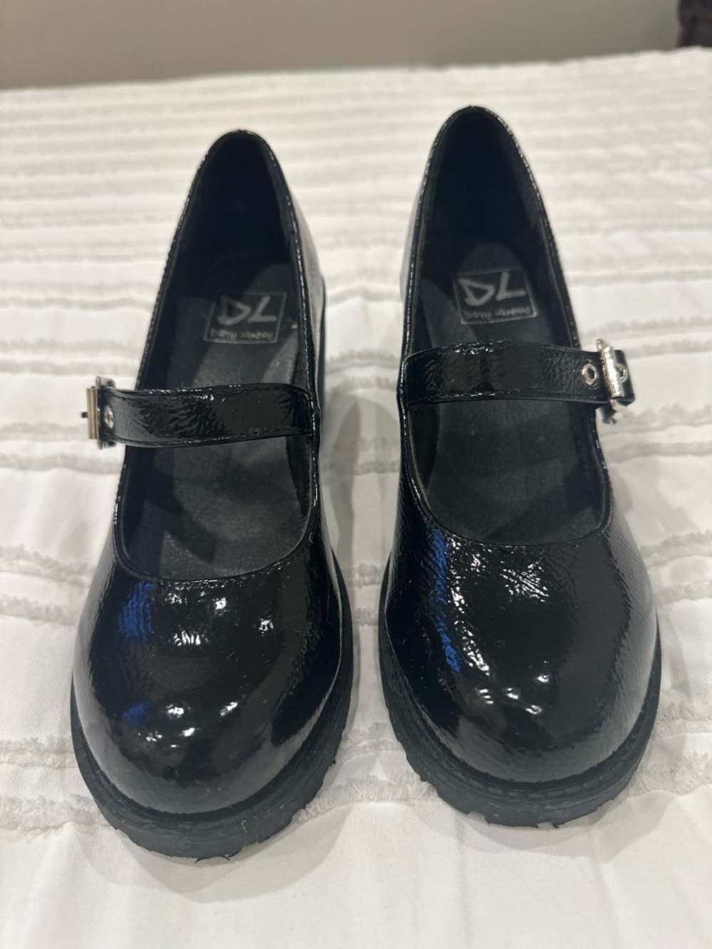 Dirty Laundry Black Patent Mary Jane Shoes with Buckle Strap